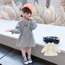  Girls  dresses autumn 2021 new childrens princess skirt western style Korean childrens clothes female baby net red skirt