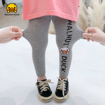 Small yellow duck girl hit underpants for spring and summer wearing 2022 new thin children with slim fit pants little girl foreign air pants