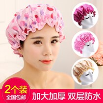 Adult shower cap Shower cap plastic waterproof female bathing shower cap Female bathing shampoo cap Adult bathroom waterproof cap female