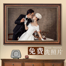  Wedding photo frame enlargement wall-mounted combination wedding photos 36 inch 24 printing and washing photos made of photo frame frame customization