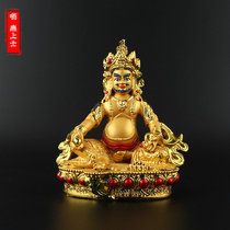 Huang Caishen Tibetan Tantric Buddhism Protector of Wealth Buddhism God of Wealth Bodhisattva resin gold-plated small Buddha statue
