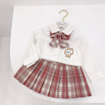  JK uniform girls summer clothes baby princess skirt 3 childrens college style shirt 1-5 years old children spring and autumn pleated skirt