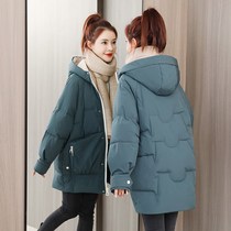 Anti-season cotton-padded womens long 2021 Winter new Korean version of loose small man niche cotton-padded jacket