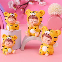Tiger baby cake decorated little tiger piece 100 days full moon birthday party dessert