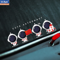 Personality creative cute cartoon astronaut car rear windshield sticker funny decorative car sticker reflective decal