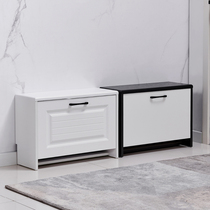 Simple modern paint-free film ultra-thin flip bucket shoe cabinet matching shoe stool black and white 17 24cm thick shoe stool