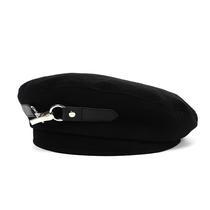 White deer same hat black beret Net Red New painter hat light luxury autumn winter Joker retro Korean octagonal