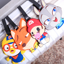 Travel boarding pass luggage cartoon creative silicone luggage tag hangtag consignment tag travel supplies