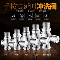  All-copper delayed hand-pressed flushing valve squatting toilet stool flushing valve Toilet valve self-closing flushing valve switch