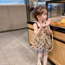 Childrens 2021 new summer girls small fresh dress suspender female baby Korean version of the Western style vest princess dress