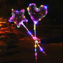 Net red explosion inflatable luminous love pentagonal heart Bobo ball flash night market stalls childrens luminous toys