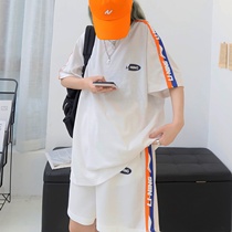 China Li Ning Suit Women Collision Color Summer Couples Sports Training Suit Mens Breathable Shorts T-shirt Speed Dry Two Sets