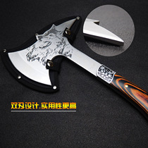 Outdoor Field Survival Axe Wolf head axe Firefighting logging landscaping Military Tomahawk Wolf Fine Steel Full Steel Size No.