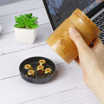 Natural bamboo wooden dice cup dice set barbecue stall stalls color Cup sieve sieve cup drinking shake