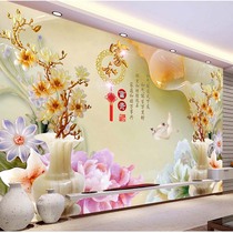8d Chinese wood-wood fiber integrated wall panel 3d Hyundai home and rich and expensive TV background wall Custom quick fit wall panel