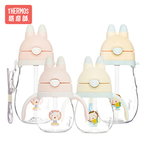 Zen Master baby straw cup Rabbit learning drinking cup with handle Drop-proof baby water cup 1-year-old child drinking cup
