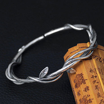Handmade National retro style bracelet female sterling silver Korean version cold style simple student Mori girlfriends day Korean Wild