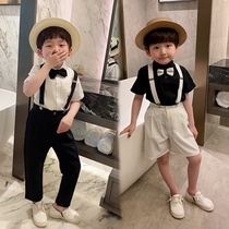 Childrens suit suit summer handsome boy dress strap suit suit suit Korean birthday flower girl piano performance