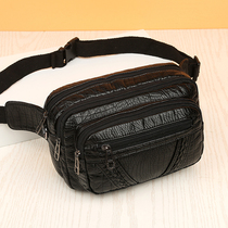 2021 new multifunctional men and women running bag chest bag soft leather backpack business bag large capacity cashier purse