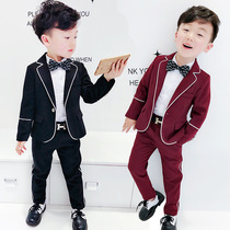 Boys small suit suit suit 2021 autumn new childrens dress boy handsome flower girl wedding dress piano performance