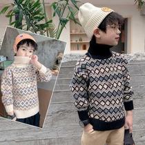 2022 new products in autumn and winter ~ boys high collar winter clothes thick sweater thickened spring and autumn children boys foreign tide 3
