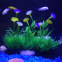 Fish tank decoration simulation water grass aquarium landscape water grass fake flowers and plants fresh water grass prospect green water grass