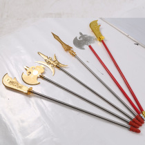 Three Kingdoms plastic metal childrens toys new weapons Fangtian painting halberd spear big knife axe Golden hoop stick fire tip gun