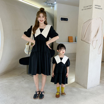Different kind of pro dress dress 2022 new wave Summer Korean version cute Mother woman dress big doll collar dress
