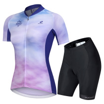 nuckily cycling suit short sleeve suit womens bicycle riding clothing summer and autumn thin downfall clothing