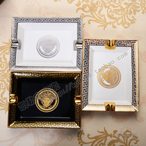 European ceramic ashtray Medusa gold head cigar bone porcelain ashtray home club model room soft equipment