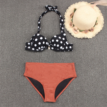 Small discount Casual summer split swimsuit summer bikini triangle swimsuit wave point contrast bikini