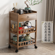Beauty salon rack household kitchen trolley movable hairdressing manicure living room wheel push storage shelf