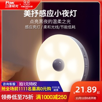 Sanxiong Aurora led night light infrared induction energy-saving bedroom bedside light magnetic suction non-wiring aisle Corridor light
