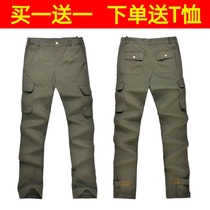 Cotton camouflage pants mens overalls electric welding pants anti-hot loose multi-pocket trousers labor insurance pants wear-resistant camouflage pants