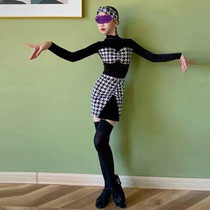 Autumn and Winter New Latin Dance Costume Girls Practice Costume Professional Competition Long Sleeved Split Velvet Internet Celebrity Performance Suit