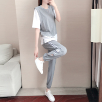 Sandro Veneta Leisure fashion sports suit 2022 Summer relaxed ocean pistachic two two-piece sets