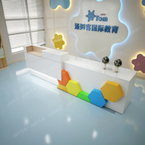 Kindergarten paint paint front desk reception desk education institution bar table early education art training school information desk customization