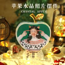 Crystal Apple photo Christmas gift to send girl friend birthday creative gift ornaments Christmas Eve gift