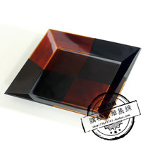 The Japanese Imperial Household Agencys Imperial Household Dlacquer Lacquer Ware Mountain Ping An Square Dish White Sandalwood Handicraft Plate