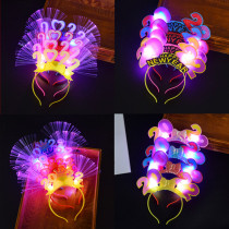 New Luminous 2022 Fiber New Year Headband Concert cheering Props New Years Eve Flash Headwear Toys