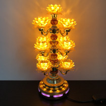 Thirteen-grade LED yellow flowers yellow light lotus lamp for Buddha lamp Buddha Hall lamp long Ming lamp Temple lamp supply lamp Buddha lamp