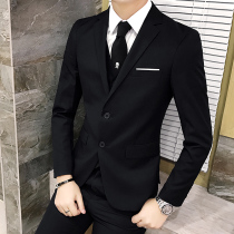 Spring and Autumn mens youth small size xs British three-piece suit s short suit Casual groom wedding dress