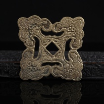 Old brass handmade old pendant accessories pendant Tibetan ethnic style carving hanging ornament literary play collection