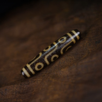 69mm large size classic tooth yellow nine-eyed Dzi necklace pendant pendant characteristic ethnic style ornaments