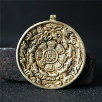 100%old Tibetan pure copper nine palaces Bagua brand waist brand pendant Tibetan handmade old nine palaces brand G865