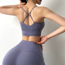 Sexy thin shoulder strap sports underwear women shockproof breathable gather running styling beauty back fitness yoga bra bra
