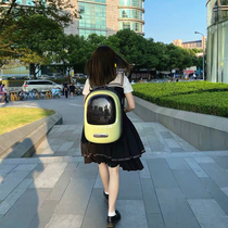 Small Pei Pet New Wind Kitty Bag Out Portable Bag Double Shoulder Large Capacity Space Cabin Kitty Bath Themeber Backpack