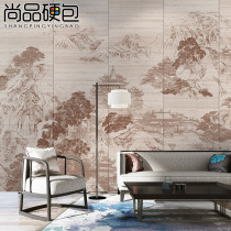 New Chinese atmosphere Penglai Wonderland TV background wall hard bag sofa bedroom soft bag environmentally friendly non-woven mural