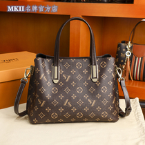 French brand MK II womens bag high-end sense leather bucket bag large capacity cross-body shoulder handbag bag