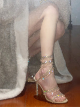 The sparkling is so nice that the 2021 new high heels water drill sandals.